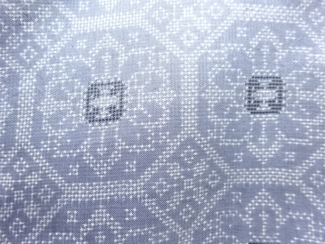 JAPANESE KIMONO / ANTIQUE KIMONO / SILK / OSHIMA TSUMUGI / WOVEN FLORAL SHOKKO